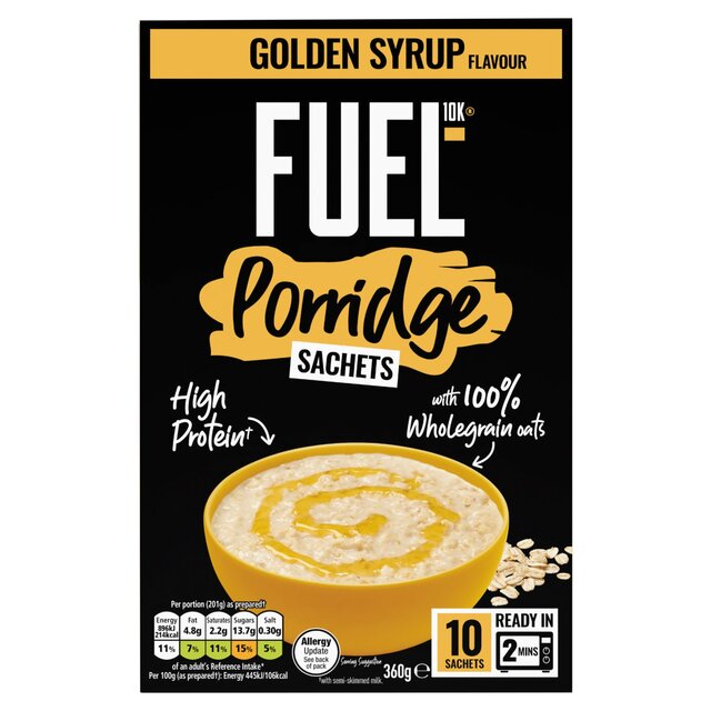 FUEL 10K Golden Syrup Protein Porridge Oat Cereal Sachets thumbnail 2