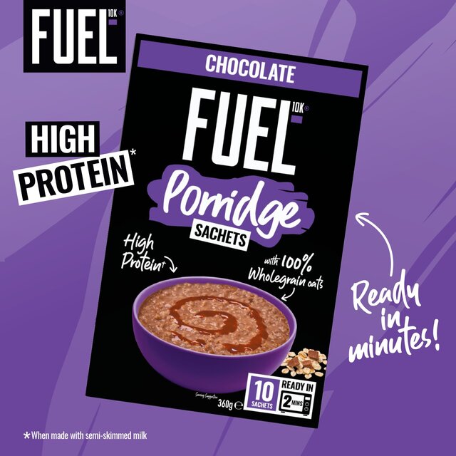 FUEL 10K Chocolate Protein Porridge Sachets Oat Cereal Sachets thumbnail 3