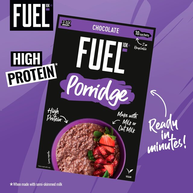 FUEL 10K Chocolate Protein Porridge Sachets Oat Cereal Sachets thumbnail 5