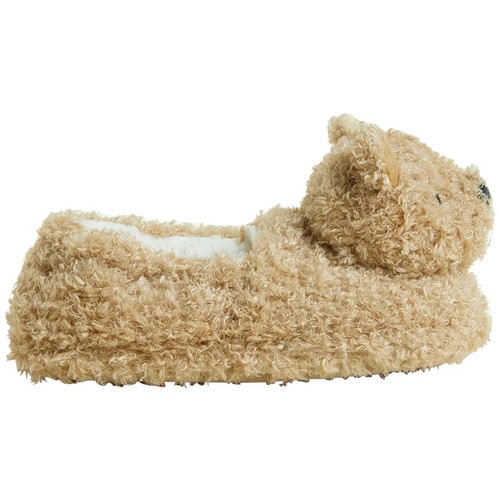 M&S Kids Spencer Bear Slippers, Size 6, Light Brown thumbnail 2