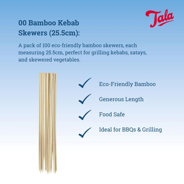 Tala 100 Bamboo Kebab Skewers 25.5cm Long thumbnail 4
