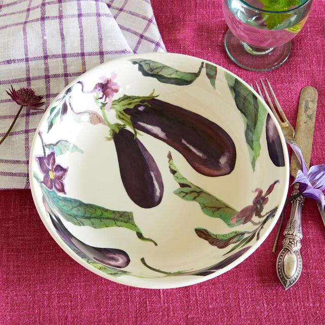 Emma Bridgewater Vegetable Garden Aubergine & Flowers Medium Pasta Bowl thumbnail 5