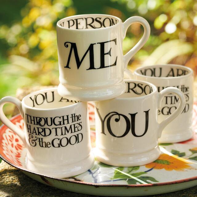 Emma Bridgewater Black Toast You & Me 1/2 Pint Mugs Boxed thumbnail 5