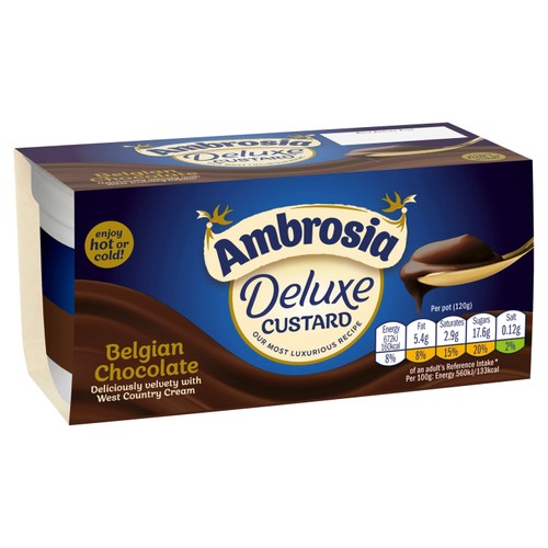 Ambrosia Deluxe Custard Belgian Chocolate Dessert Snack Pots thumbnail 3