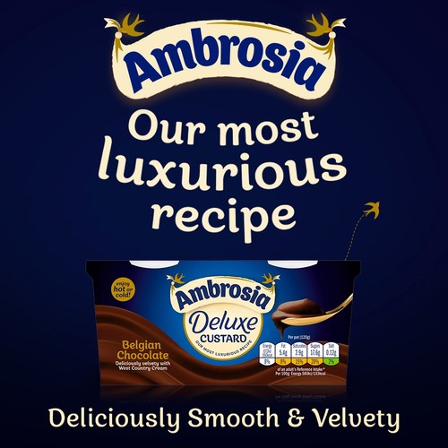 Ambrosia Deluxe Custard Belgian Chocolate Dessert Snack Pots thumbnail 4