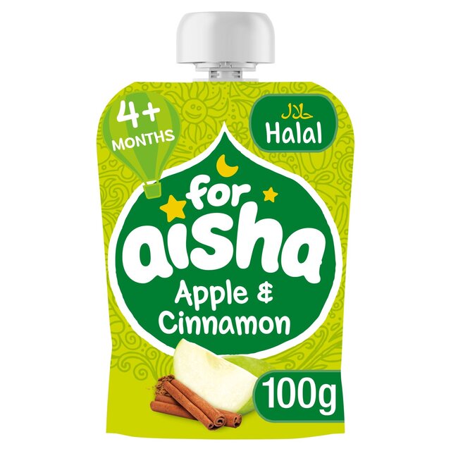 For Aisha Fruit Pouch +4 Months, Apple & Cinnamon