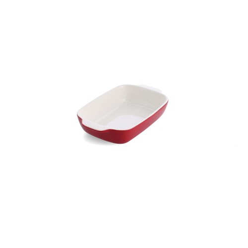 KitchenAid Empire Red Medium 26cm Stoneware Dish with Bamboo Lid thumbnail 3