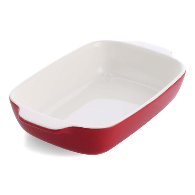 KitchenAid Empire Red Medium 26cm Stoneware Dish with Bamboo Lid thumbnail 2