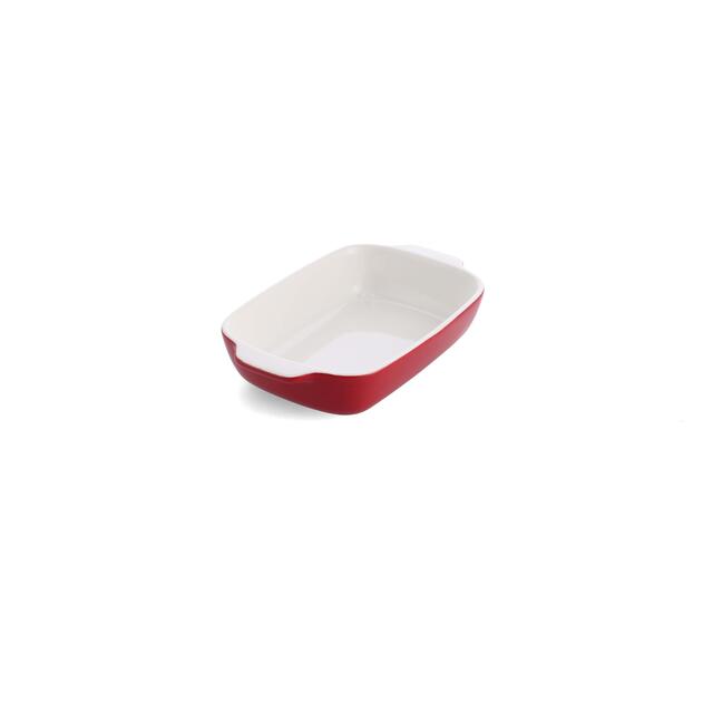 KitchenAid Empire Red Medium 26cm Stoneware Dish with Bamboo Lid thumbnail 3
