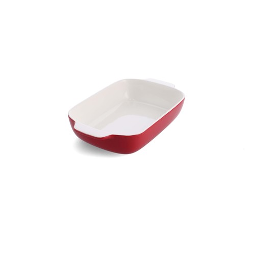 KitchenAid Empire Red Large 32cm Stoneware Rectangular Dish with Bamboo Lid thumbnail 2