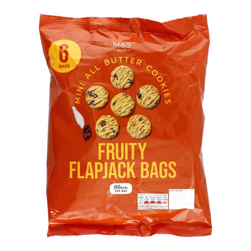 M&S All Butter Mini Fruity Flapjack Cookies Bags