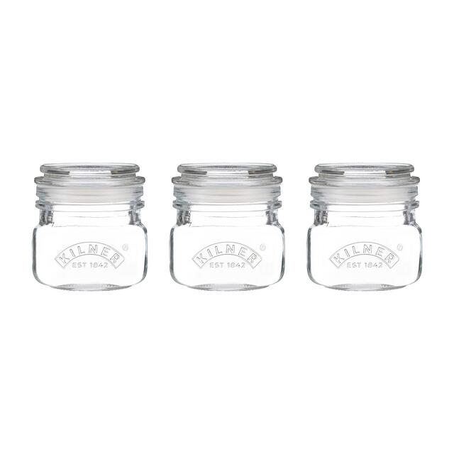 Kilner Square Push Top Jars Set of 3 250ml