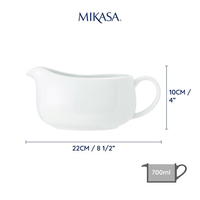 Mikasa Chalk Porcelain Gravy/Sauce Boat, 700ml, Labelled thumbnail 3