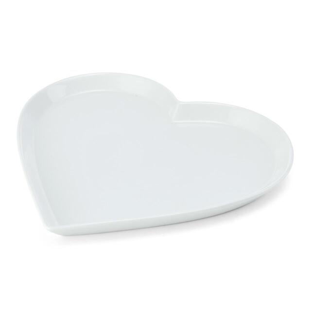 Mikasa Chalk Porcelain Heart Serving Platter, 30cm, Labelled thumbnail 2