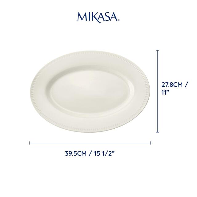 Mikasa Cranborne Stoneware Oval Serving Platter, 39cm, Gift boxed thumbnail 3