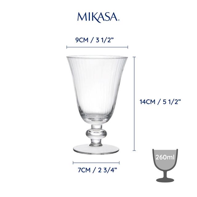 Mikasa Salerno 4pc Wine Glasses, 260ml, Gift boxed thumbnail 2