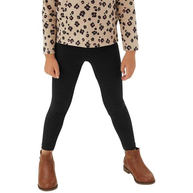 M&S Cotton Rich Plain Legging, 5 Pack, 2-7 Years, Black thumbnail 2