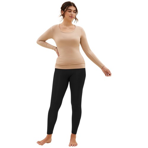 M&S Womens Heatgen Plus Thermal Brushed Leggings, 10, Black thumbnail 4
