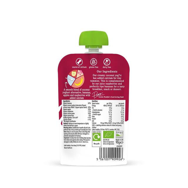 Little Freddie Organic Banana & Raspberry Dairy Free Yoghurt thumbnail 5