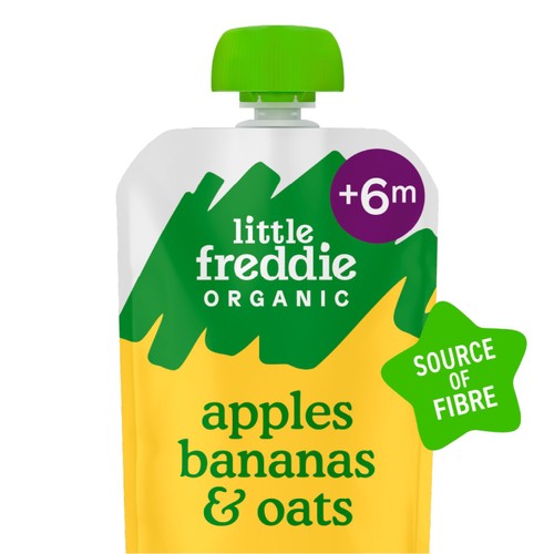 Little Freddie Organic Apples, Bananas & Oats Baby Food Pouch 6+ M thumbnail 2