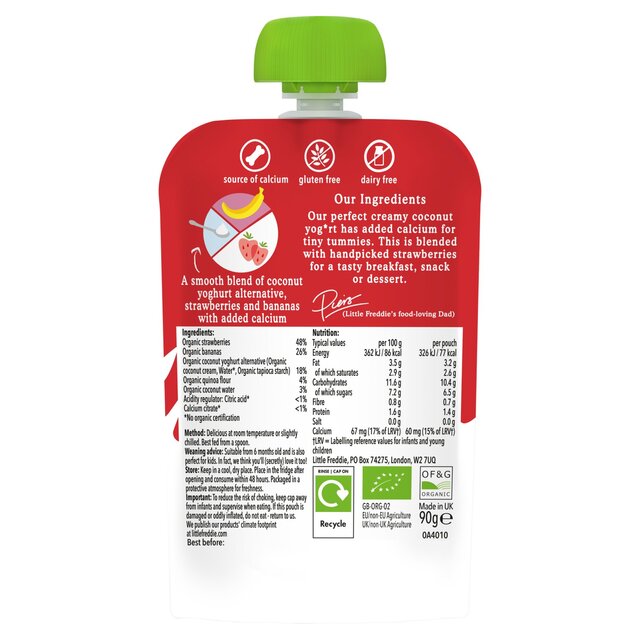 Little Freddie  Organic Strawberry Dairy Free Yoghurt thumbnail 5