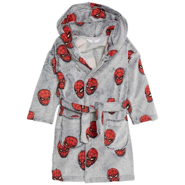 M&S TB Glow In The Dark Spiderman Robe 2-3 Y Black Mix