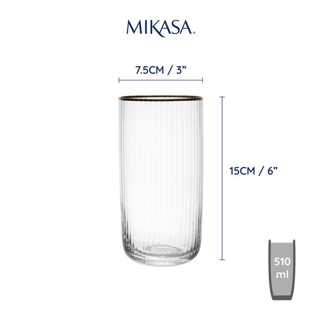 Mikasa Sorrento 4pc Highball Glasses, 510ml, Gift boxed thumbnail 3