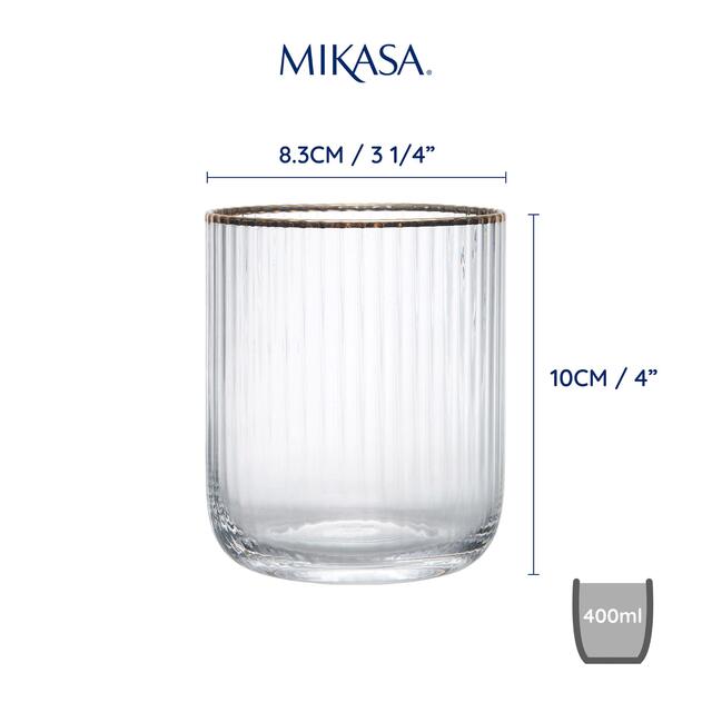 Mikasa Sorrento 4pc Stemless Glasses, 400ml, Gift boxed thumbnail 3