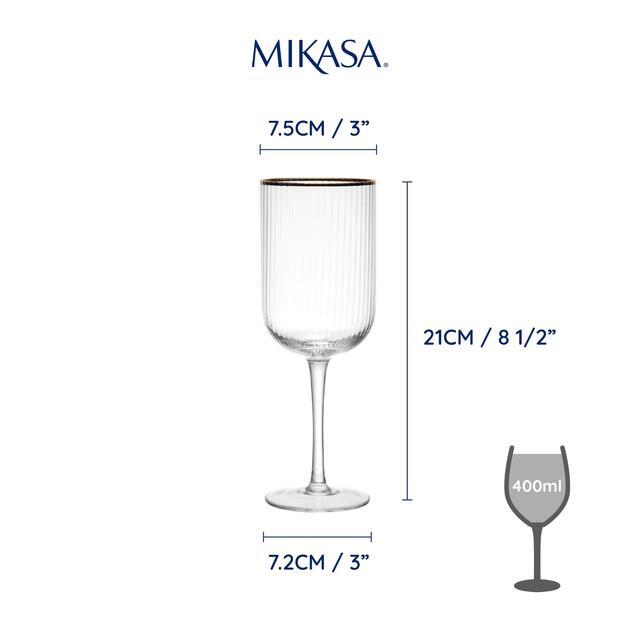 Mikasa Sorrento 4pc White Wine Glasses, 400ml, Gift boxed thumbnail 3