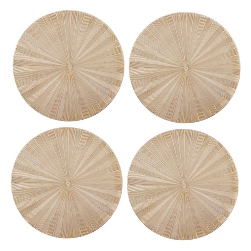 Mikasa 4pc PU Round Placemats, Gold, 38cm, Tagged