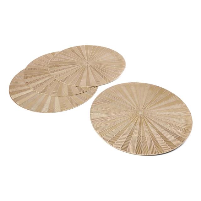Mikasa 4pc PU Round Placemats, Gold, 38cm, Tagged thumbnail 2