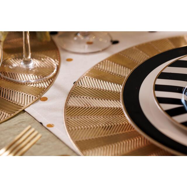 Mikasa 4pc PU Round Placemats, Gold, 38cm, Tagged thumbnail 4