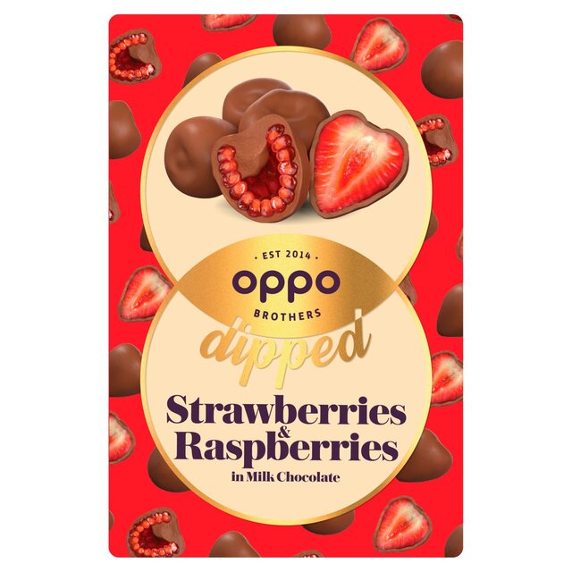 Oppo Brothers Dipped Strawberries and Raspberries in Milk Chocolate thumbnail 2