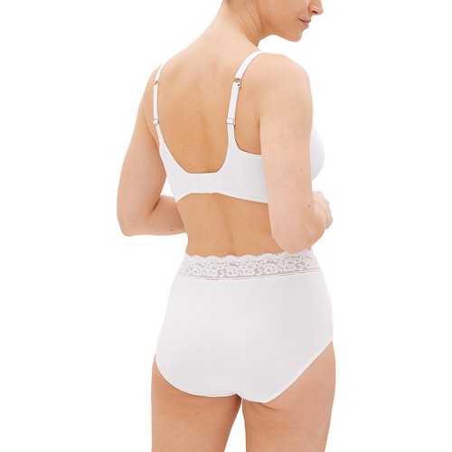 M&S Womens Collection Cotton Lycra & Lace Full Briefs, 5 Pack, 8, White thumbnail 3