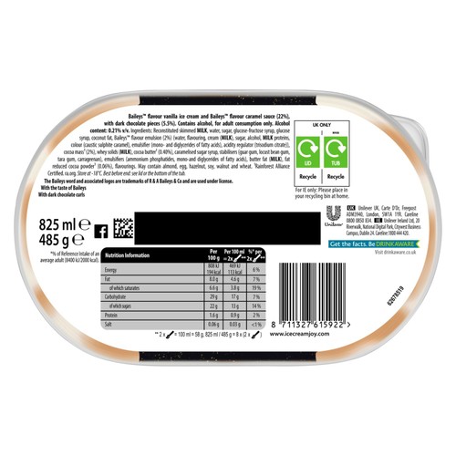Carte D'or Bailey's Ice Cream Tub Dessert thumbnail 4