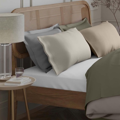 M&S Collection 2pk Egyptian Cotton 230 Thread Count Pillowcases Ice White thumbnail 3