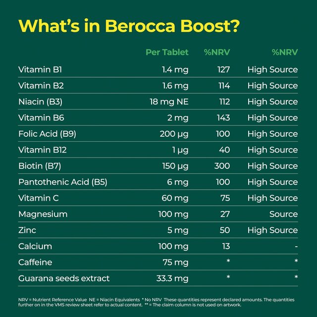 Berocca Boost Energy Vitamin Effervescent Tablets thumbnail 2
