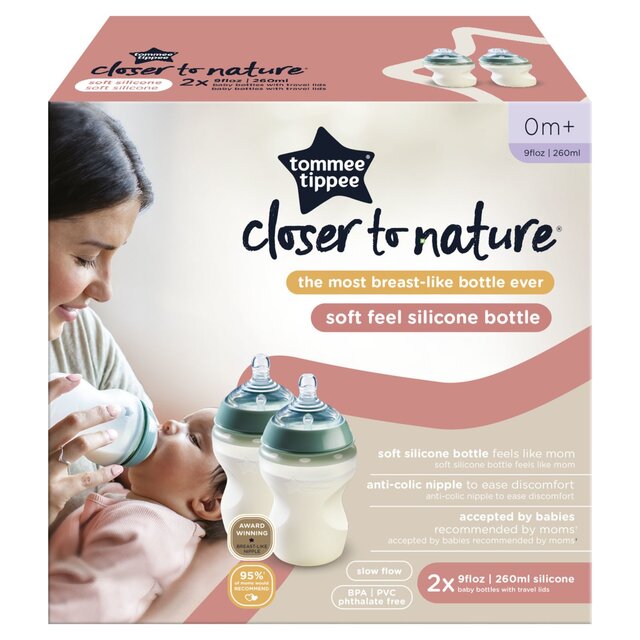 Tommee Tippee Natural Start Silicone Bottle 2 x 260ml pack thumbnail 2