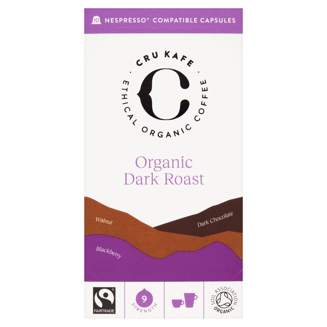 CRU Kafe Organic Fairtrade Dark Roast Pods 10s thumbnail 2