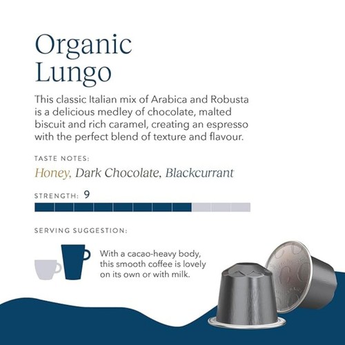 CRU Kafe Organic Fairtrade Lungo Pods 10s thumbnail 4
