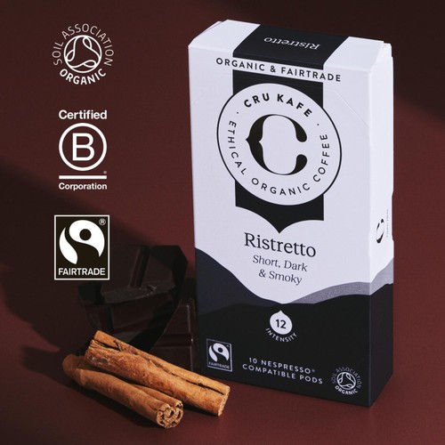 CRU Kafe Organic Fairtrade Ristretto Pods 10s thumbnail 3