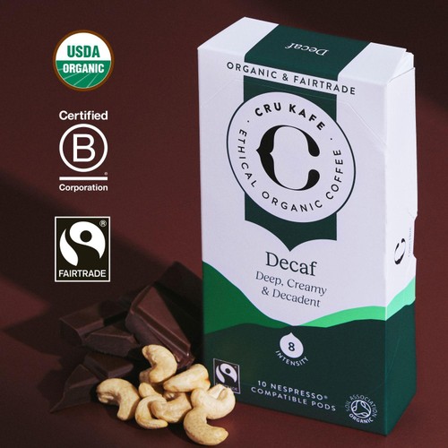 CRU Kafe Organic Fairtrade Decaf Pods 10s thumbnail 3