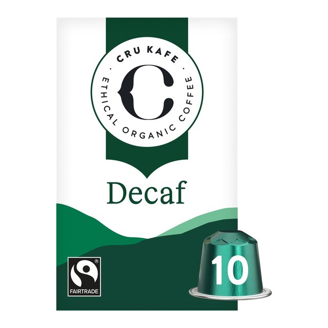 CRU Kafe Organic Fairtrade Decaf Pods 10s