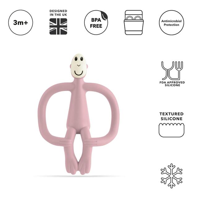 Matchstick Monkey Original Teether - Dusty Pink thumbnail 6
