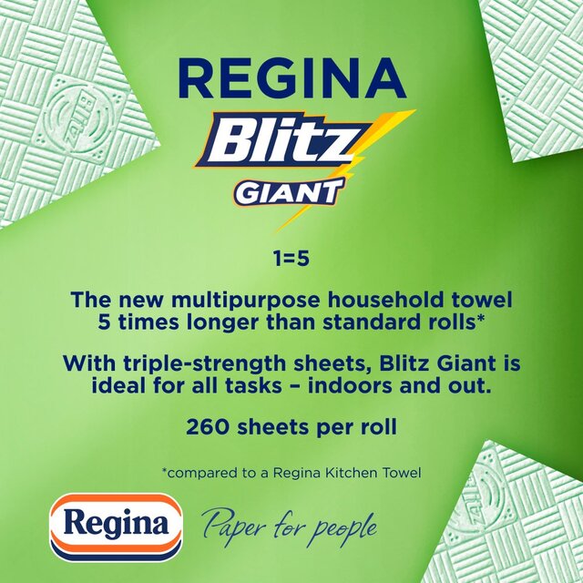 Regina Blitz Giant Kitchen Roll 260 All Purpose Sheets 1 Roll thumbnail 2