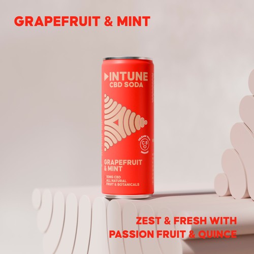 INTUNE Grapefruit & Mint Sparkling CBD Drink thumbnail 2