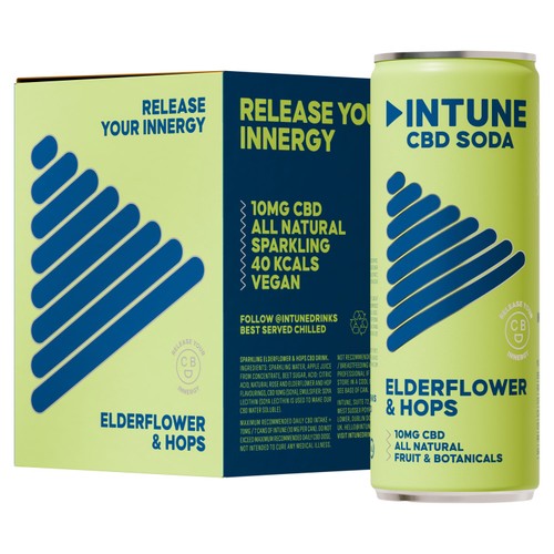 INTUNE Elderflower & Hops Sparkling CBD Drink
