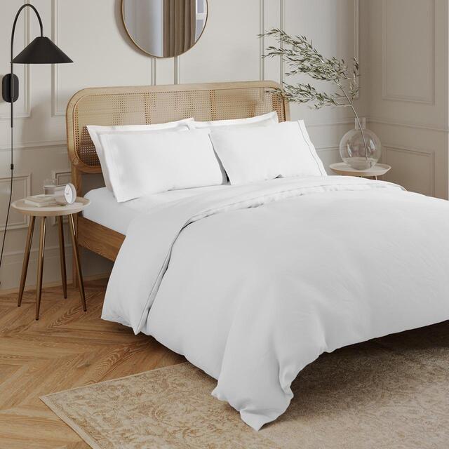 M&S Egyptian Cotton 230 Thread Count Duvet Cover, Double-King, Ice White thumbnail 2