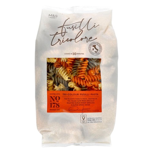 M&S Tri-Colour Fusilli Pasta