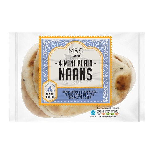 M&S Mini Plain Naans thumbnail 2